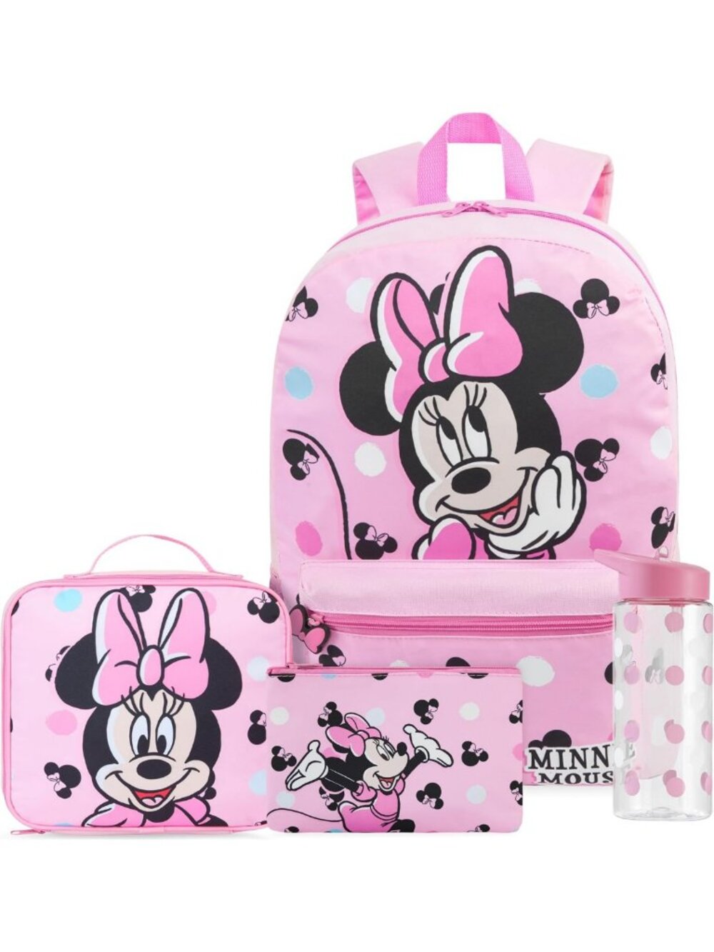 Trendy Minnie Mouse Kids 4-Piece Backpack Set - Perfect for School & Play!